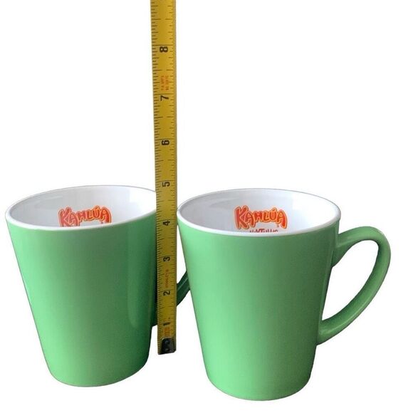 Vintage Lot Set of 2 1999 Kahlua Anything Goes Green Coffee Mug Cups - Picture 10 of 12